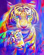 Colorful Siberian Tigers Paint By Numbers