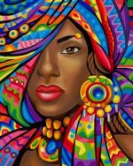 Colorful African Woman Paint By Numbers