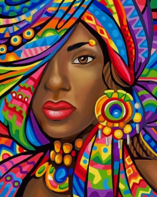 Colorful African Woman Paint By Numbers