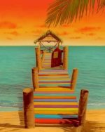 Colorful Beach Boardwalk Paint By Numbers