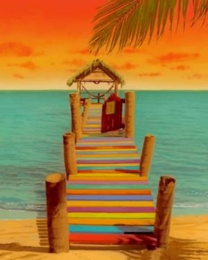 Colorful Beach Boardwalk Paint By Numbers
