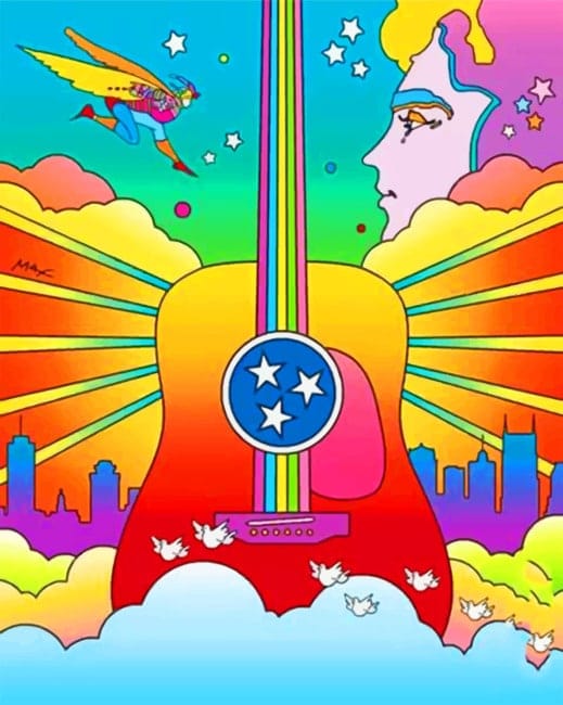 Colorful Illustration Guitar Paint By Numbers