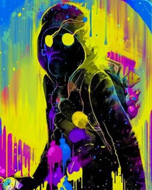 Man Wearing Gas Mask Paint By Numbers