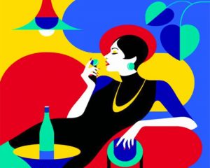 Illustration Woman Paint By Numbers