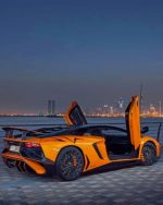 Orange Lamborghini Paint By Numbers
