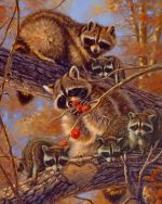 Racoon Family Paint By Numbers
