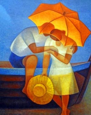 Couple Under Umbrella Paint By Numbers
