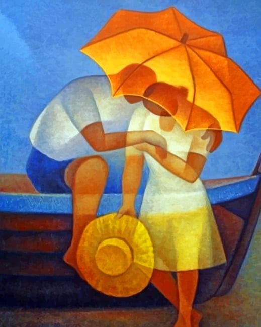 Couple Under Umbrella Paint By Numbers