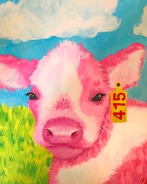 Pink Cow Paint By Numbers