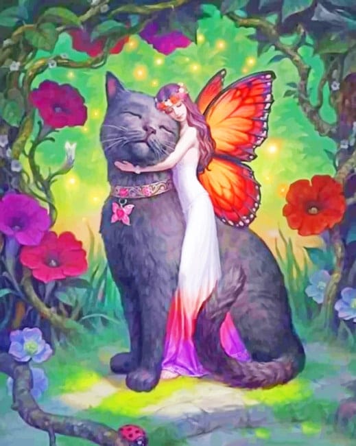 Fairy Butterfly And Cat Paint By Numbers