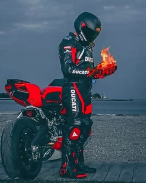 Motorcycle Driver Paint By Numbers