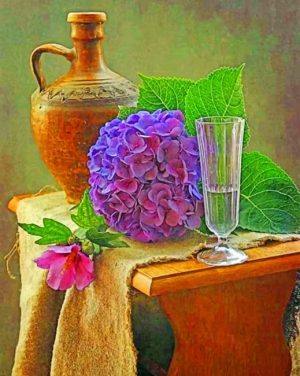 Still Life Purple Hydrangeas Paint By Numbers