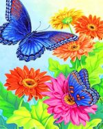 Flowers And Butterflies Paint By Numbers