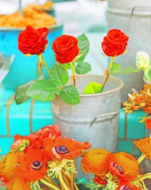 Roses In Pale Paint By Numbers