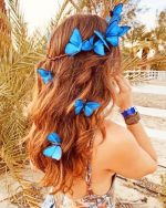 Girl And Blue Butterflies Paint By Numbers