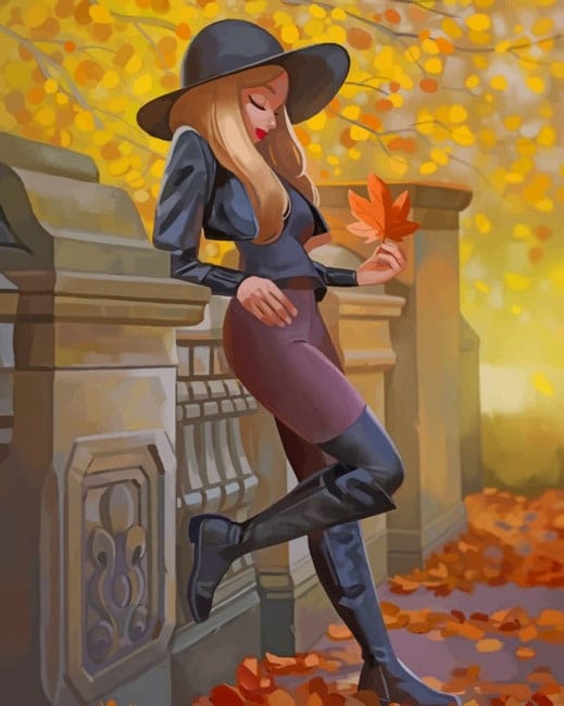 Girl In Autumn Paint By Numbers