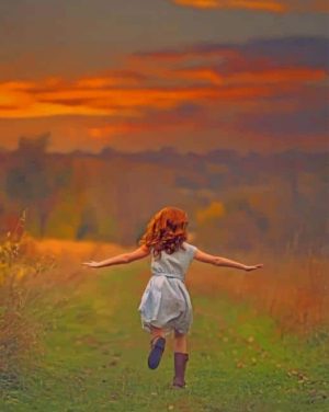 Girls Enjoying The Nature Paint By Numbers