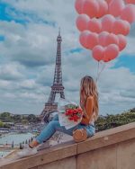 Girl Holding Balloons In Paris Paint By Numbers