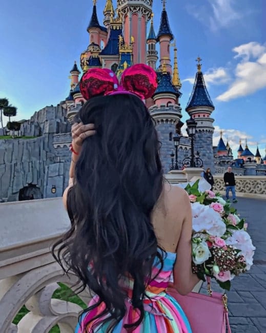 Girl In Disneyland Castle Paint By Numbers