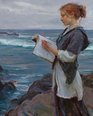 Girl Reading Book Paint By Numbers