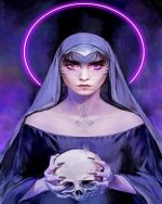 Gothic Woman And Skull Paint By Numbers