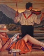 Husband Playing Violin For His Wife paint by numbers