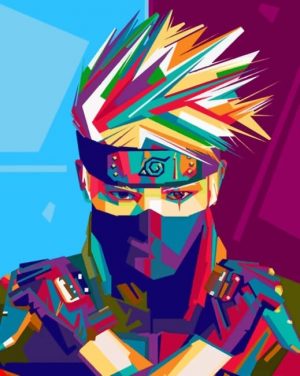 Colorful Kakashi Hatake Paint By Numbers