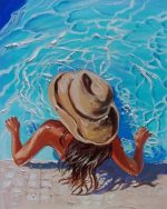 Girl In Swimming Pool Paint by numbers