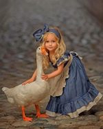 Little Girl With Duck Paint By Numbers
