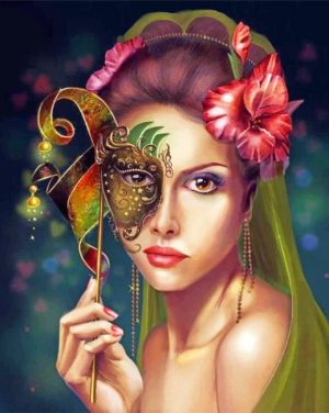 Masked Woman paint by numbers