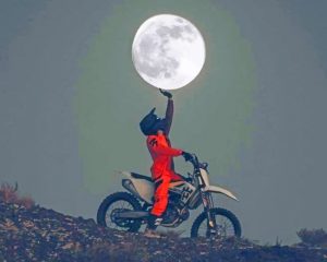 Motocross Moon Paint By Numbers