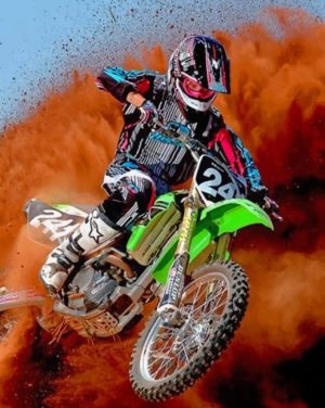 Motorcyclist Dirt Biker Paint By Numbers