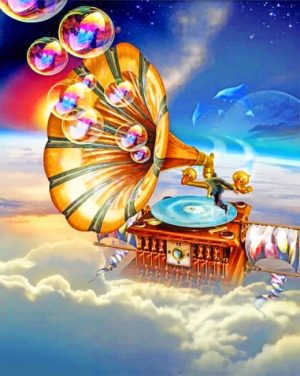 Retro Bubble Gramophone Paint By Numbers
