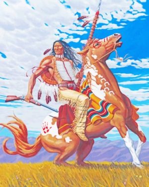 Native American On Horse Paint By Numbers