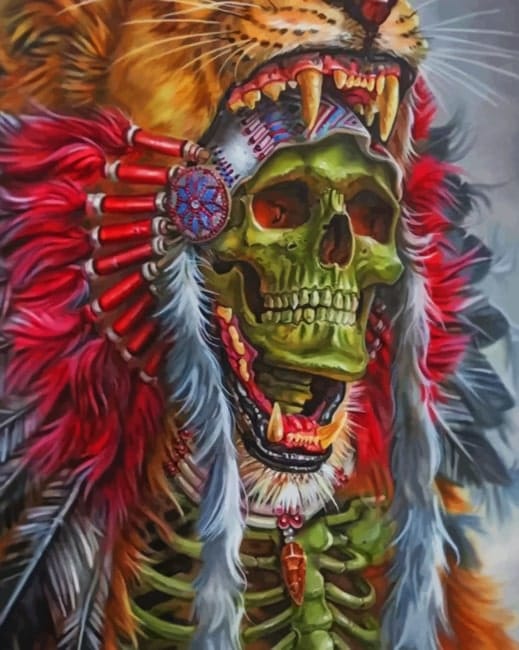 Native American Skull Paint By Numbers