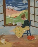 Nerdy Woman Reading Paint By Numbers