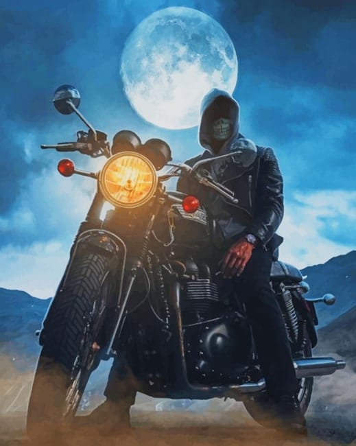 Night Biker Paint By Numbers