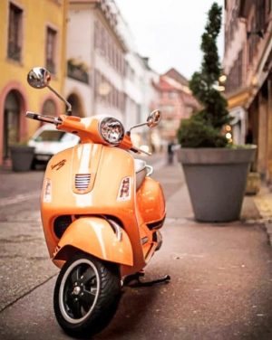 Orange Vespa Paint By Numbers