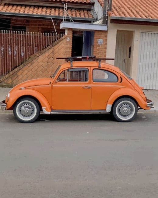 Orange Volkswagen Beetle Paint By Numbers
