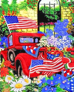 Patriotic Truck Paint By Numbers