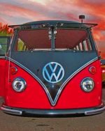 Red Volkswagen Van Paint By Numbers