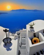 Santorini Sunrise View Paint By Numbers