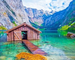 Wooden Cabin Lake Paint By Numbers