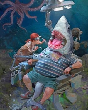 Shark At The Dentist Paint By Numbers
