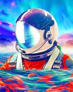 Space Man Swimming Paint By Numbers
