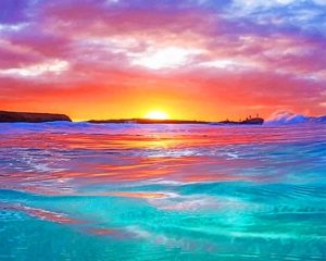 Sunset By The Ocean Paint By Numbers