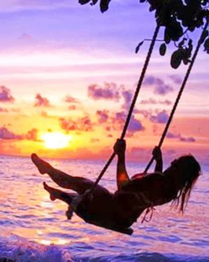 Swinging Girl On Sea Paint By Numbers