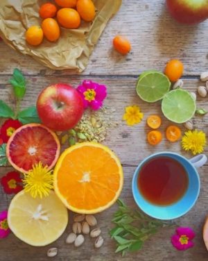 Tea And Fruits Paint By Numbers