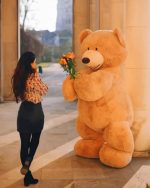 Bear Giving Flowers To Girl Paint By Numbers