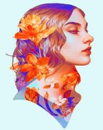 Floral Girl Paint By Numbers